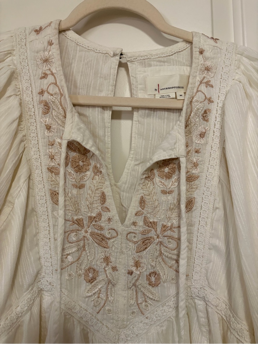 ☀️✌🏽🕊️Anthropologie Viveka Embroidered Bohemian Lace Mini Dress🕊️✌🏽☀️ - Picture 3 of 15